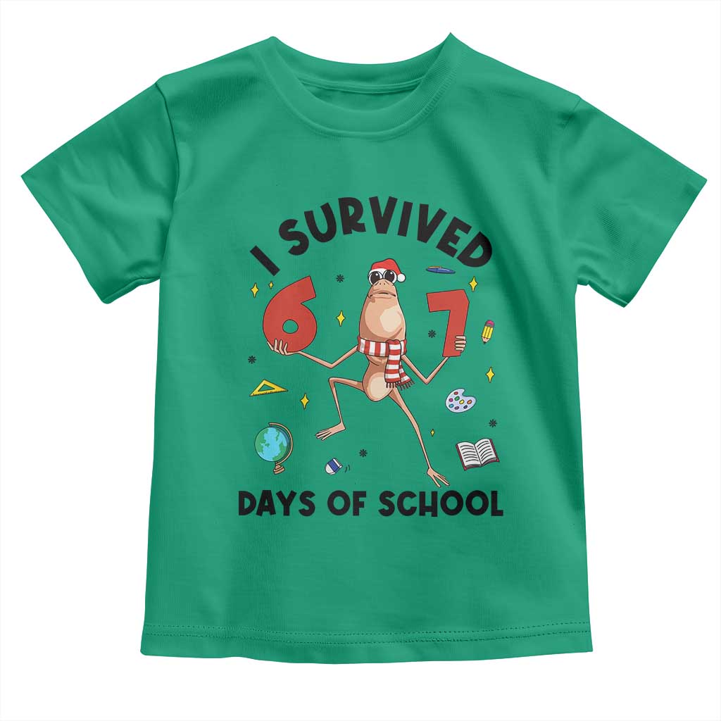 Marcus The Worm 67 Days of School Toddler T Shirt I Survived Funny Six Seven Meme Christmas Vibe TS14 Irish Green Print Your Wear