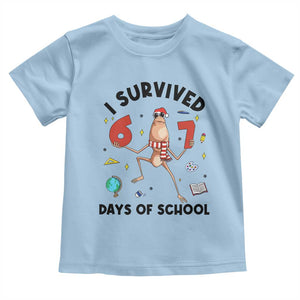 Marcus The Worm 67 Days of School Toddler T Shirt I Survived Funny Six Seven Meme Christmas Vibe TS14 Light Blue Print Your Wear