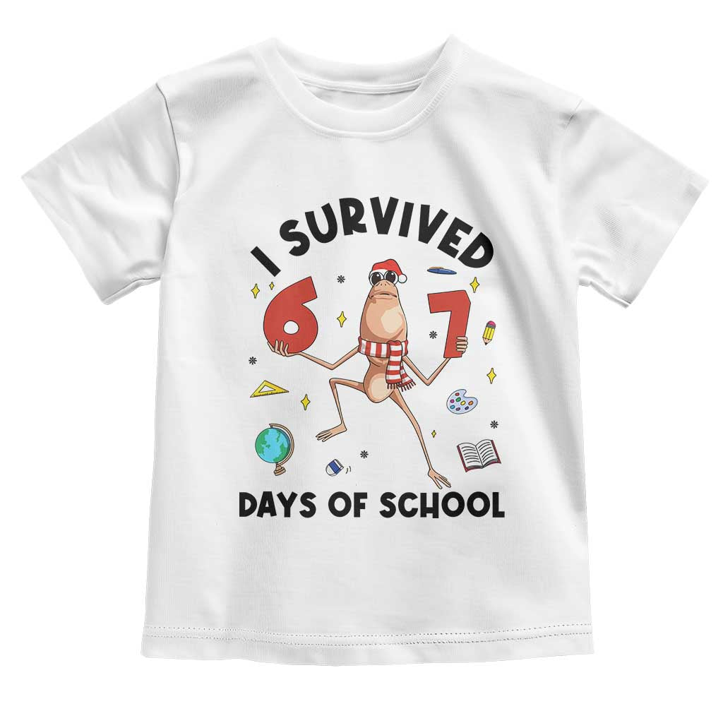 Marcus The Worm 67 Days of School Toddler T Shirt I Survived Funny Six Seven Meme Christmas Vibe TS14 White Print Your Wear