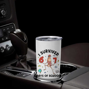Marcus The Worm 67 Days of School Tumbler Cup I Survived Funny Six Seven Meme Christmas Vibe TS14 Print Your Wear