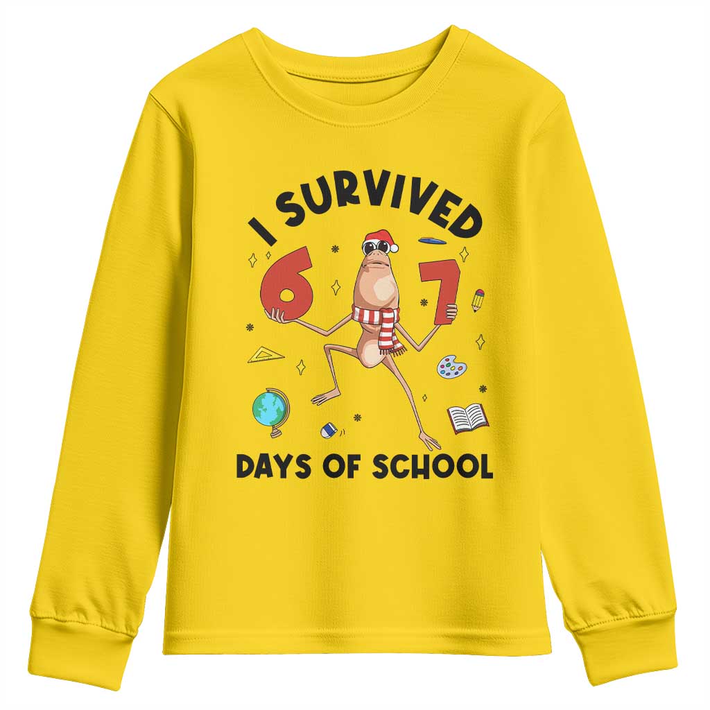 Marcus The Worm 67 Days of School Youth Sweatshirt I Survived Funny Six Seven Meme Christmas Vibe TS14 Daisy Print Your Wear