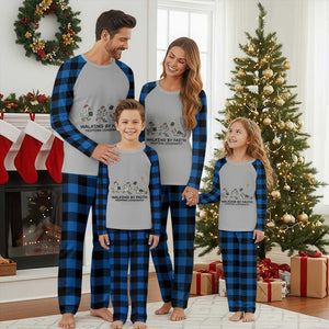 Funny Christian Goose Christmas Plaid Pajama Set Walking By Faith Tripping Constantly TS14 Blue Plaid Print Your Wear