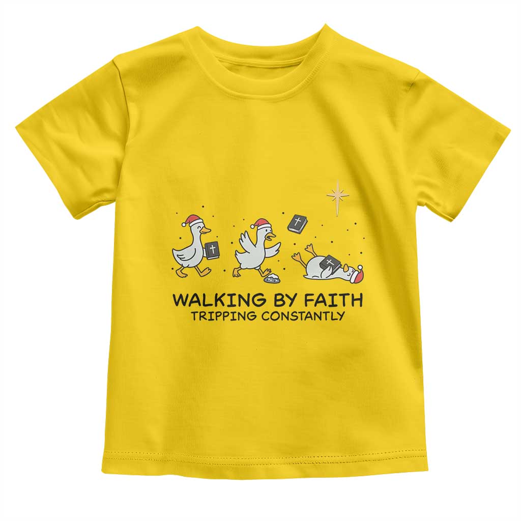 Funny Christian Goose Christmas Toddler T Shirt Walking By Faith Tripping Constantly TS14 Daisy Print Your Wear
