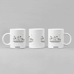 Funny Christian Goose Christmas Coffee Mug Walking By Faith Tripping Constantly - Print Your Wear