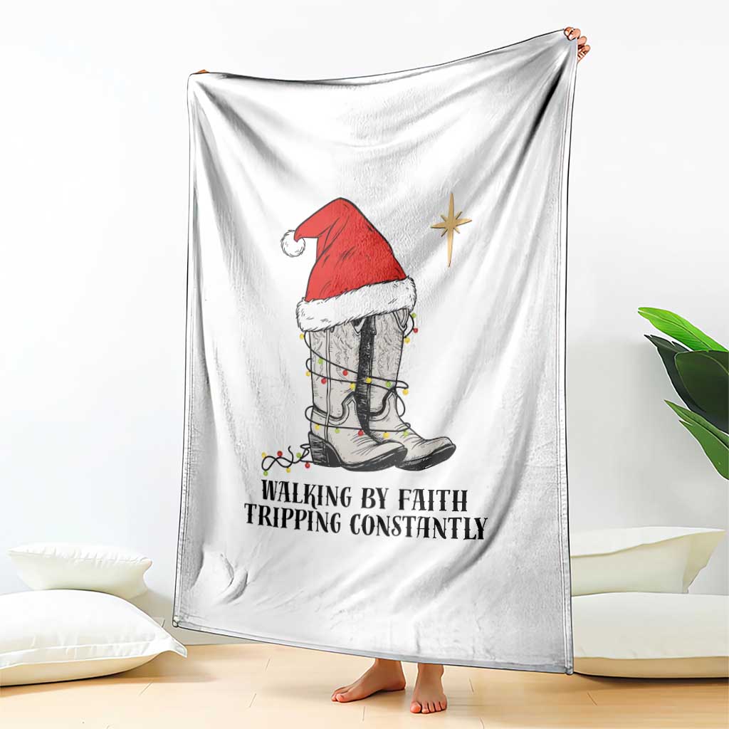 Western Christian Cowboy Throw Blanket Walking By Faith Tripping Constantly TS14 Print Your Wear
