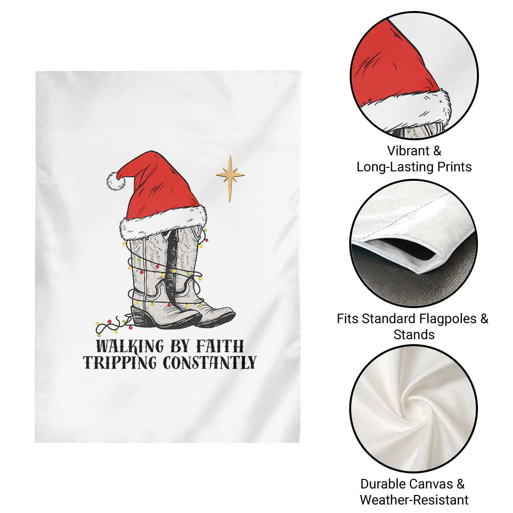 Western Christian Cowboy Garden Flag Walking By Faith Tripping Constantly TS14 Print Your Wear