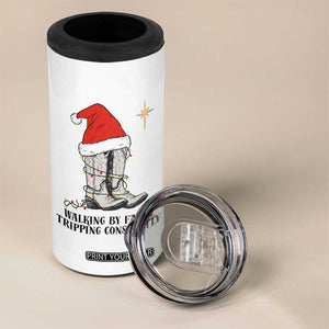 Western Christian Cowboy 4 in 1 Can Cooler Tumbler Walking By Faith Tripping Constantly TS14 Print Your Wear