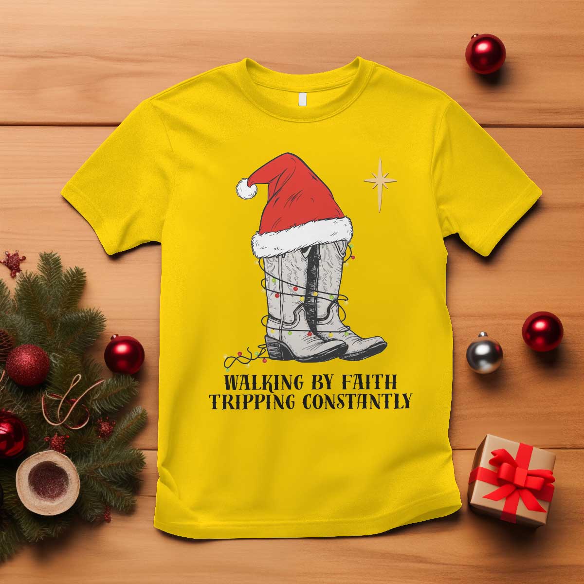 Western Christian Cowboy T Shirt Walking By Faith Tripping Constantly TS14 Daisy Print Your Wear