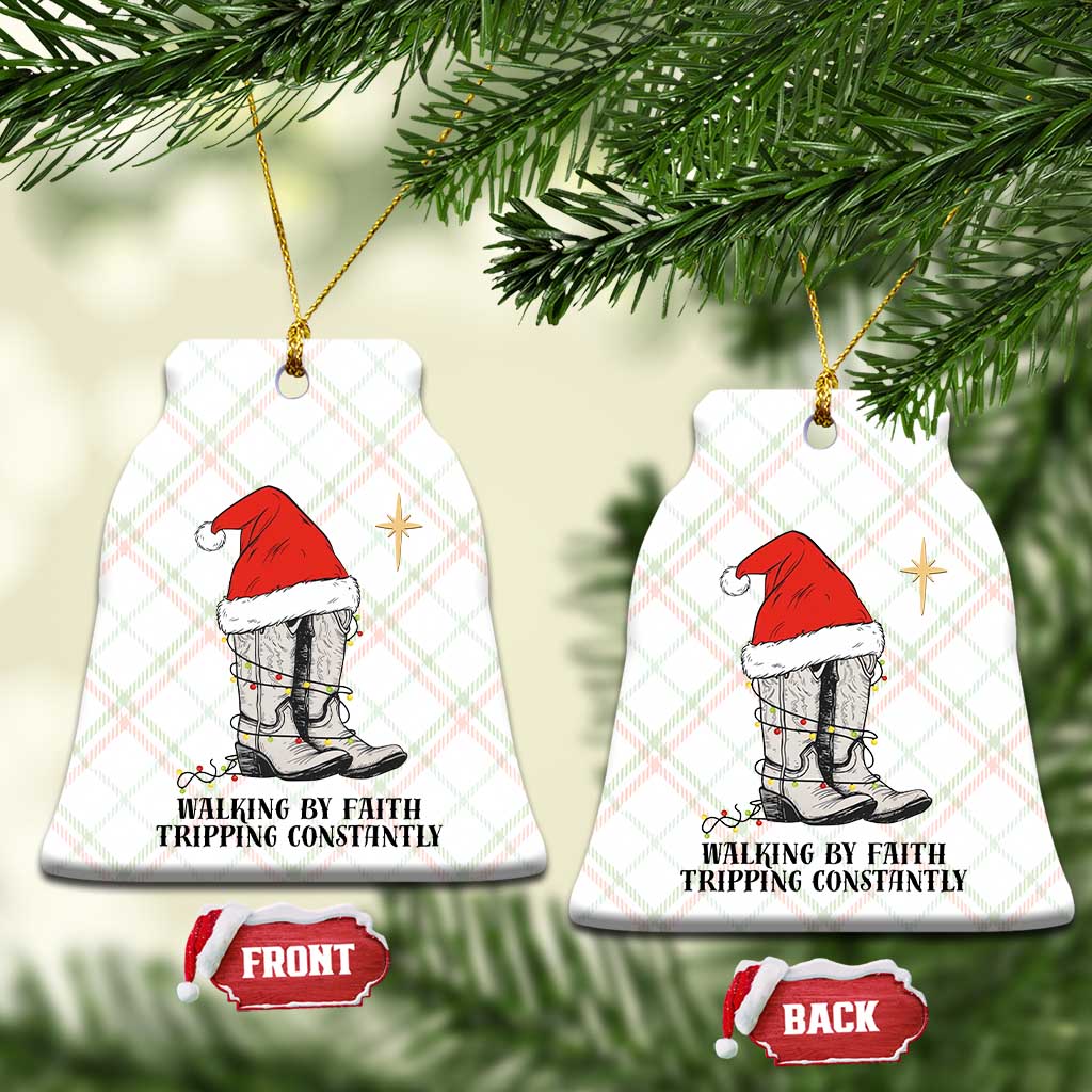 Western Christian Cowboy Ceramic Ornament Walking By Faith Tripping Constantly TS14 Print Your Wear