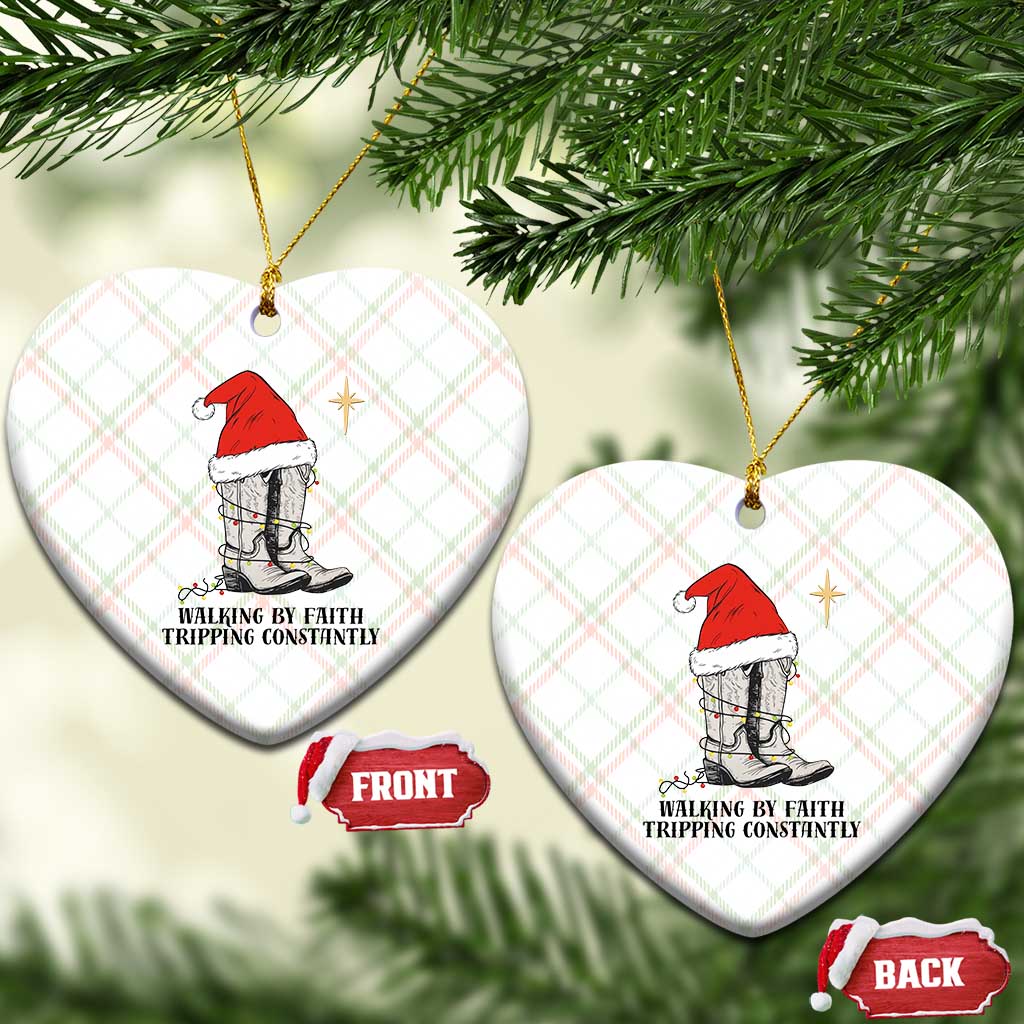 Western Christian Cowboy Ceramic Ornament Walking By Faith Tripping Constantly TS14 Print Your Wear