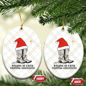 Western Christian Cowboy Ceramic Ornament Walking By Faith Tripping Constantly TS14 Print Your Wear