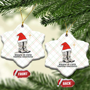 Western Christian Cowboy Ceramic Ornament Walking By Faith Tripping Constantly TS14 Print Your Wear