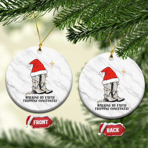 Western Christian Cowboy Ceramic Ornament Walking By Faith Tripping Constantly TS14 1pc White Marble Print Your Wear