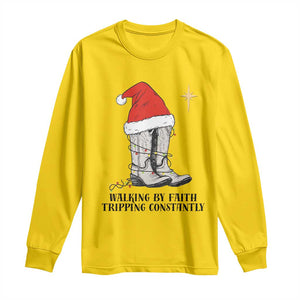 Western Christian Cowboy Long Sleeve Shirt Walking By Faith Tripping Constantly TS14 Daisy Print Your Wear