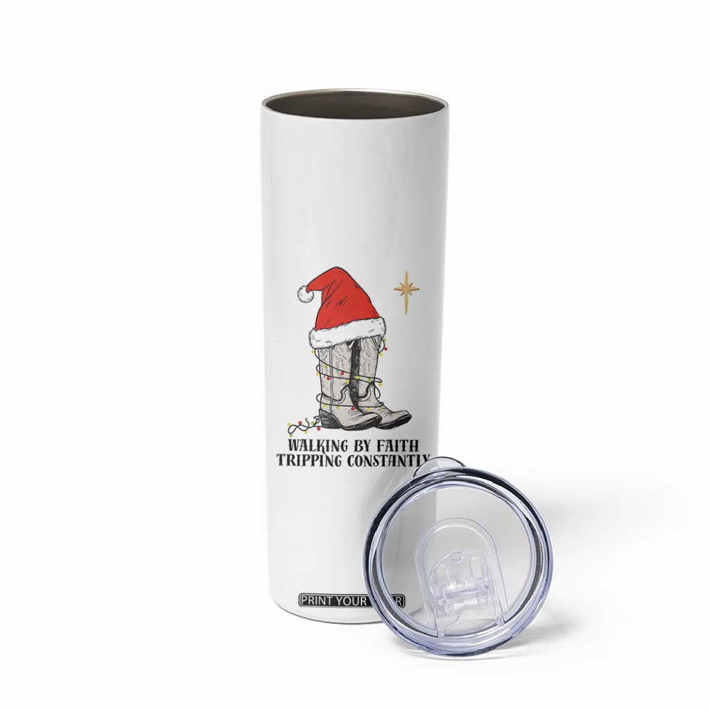 Western Christian Cowboy Skinny Tumbler Walking By Faith Tripping Constantly TS14 Print Your Wear