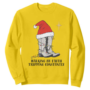 Western Christian Cowboy Sweatshirt Walking By Faith Tripping Constantly TS14 Daisy Print Your Wear
