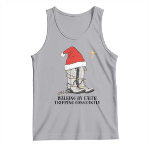 Western Christian Cowboy Tank Top Walking By Faith Tripping Constantly TS14 Athletic Heather Print Your Wear