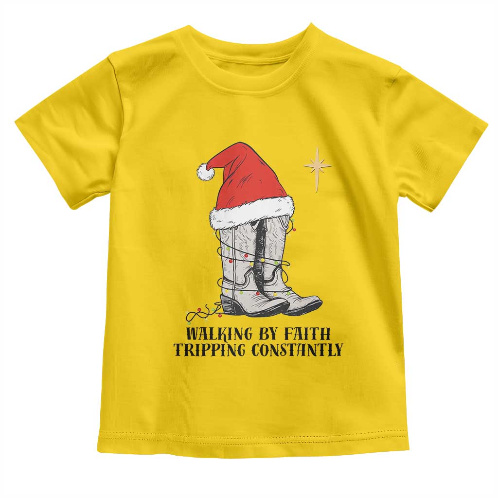 Western Christian Cowboy Toddler T Shirt Walking By Faith Tripping Constantly TS14 Daisy Print Your Wear