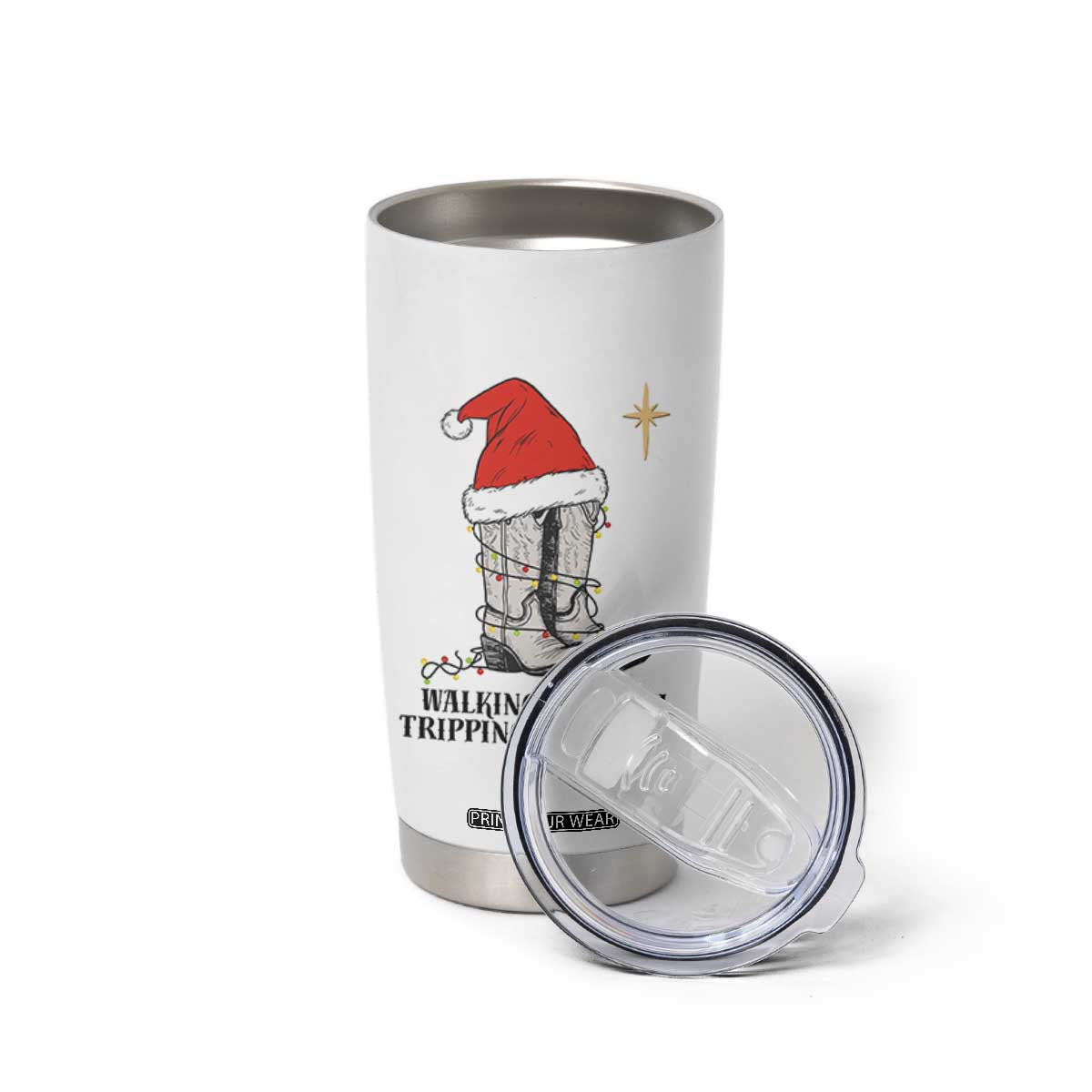 Western Christian Cowboy Tumbler Cup Walking By Faith Tripping Constantly TS14 Print Your Wear