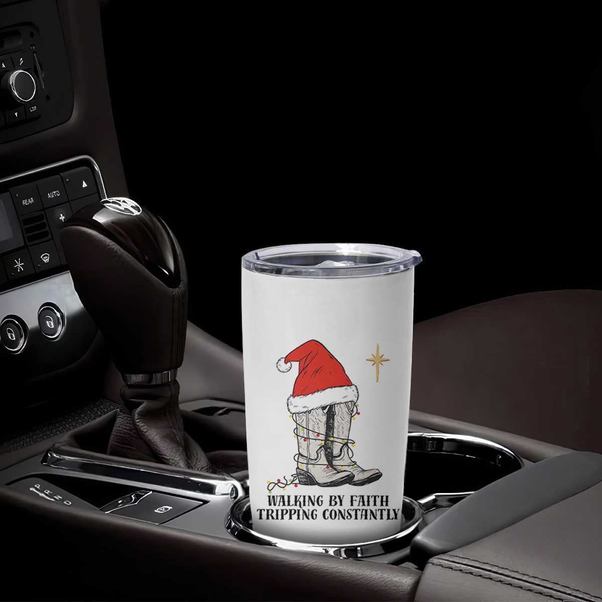 Western Christian Cowboy Tumbler Cup Walking By Faith Tripping Constantly TS14 Print Your Wear