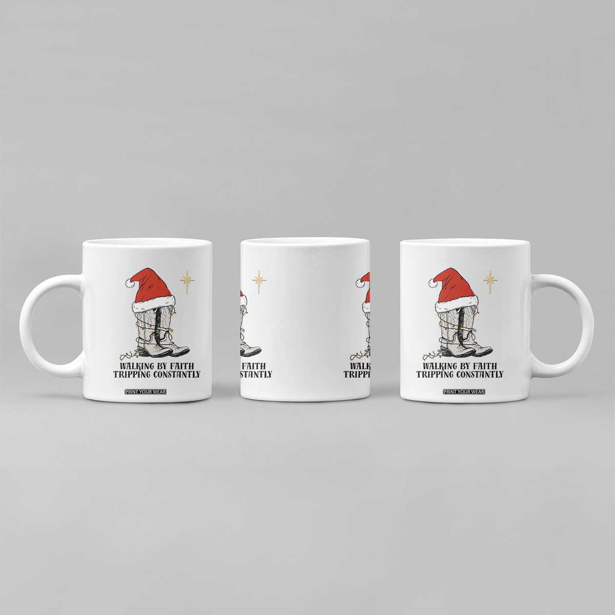 Western Christian Cowboy Coffee Mug Walking By Faith Tripping Constantly TS14 Print Your Wear