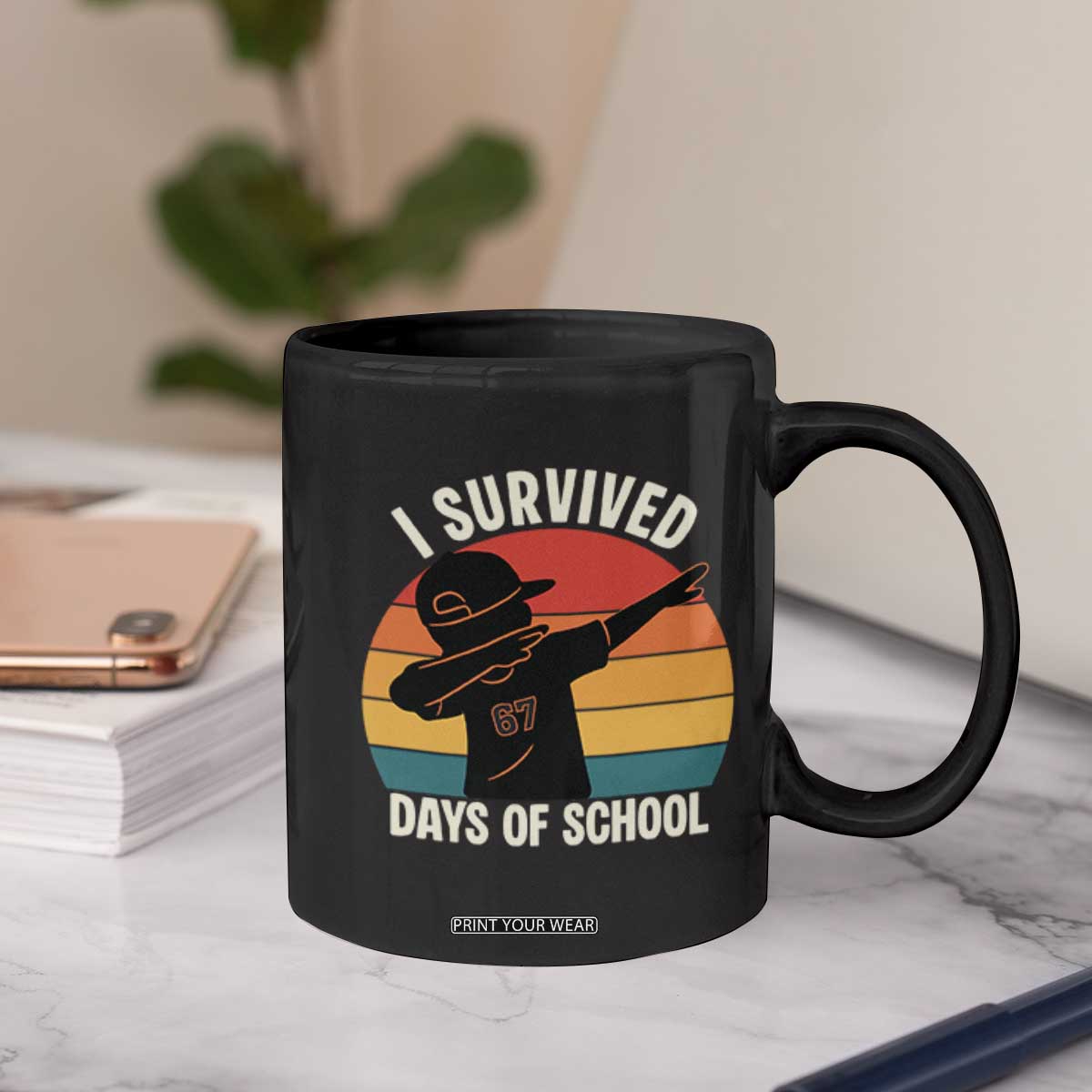 I Survived 67 Days Of School Coffee Mug Funny Boys Kids TS14 Print Your Wear