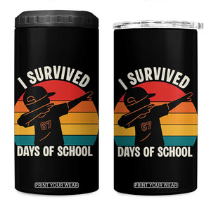 I Survived 67 Days Of School 4 in 1 Can Cooler Tumbler Funny Boys Kids TS14 One Size: 16 oz Black Print Your Wear