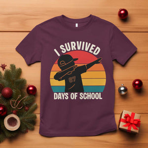 I Survived 67 Days Of School T Shirt Funny Boys Kids TS14 Maroon Print Your Wear