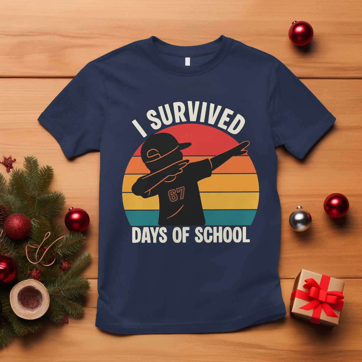 I Survived 67 Days Of School T Shirt Funny Boys Kids TS14 Navy Print Your Wear
