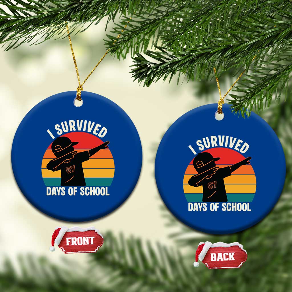 I Survived 67 Days Of School Ceramic Ornament Funny Boys Kids TS14 1pc Blue Print Your Wear