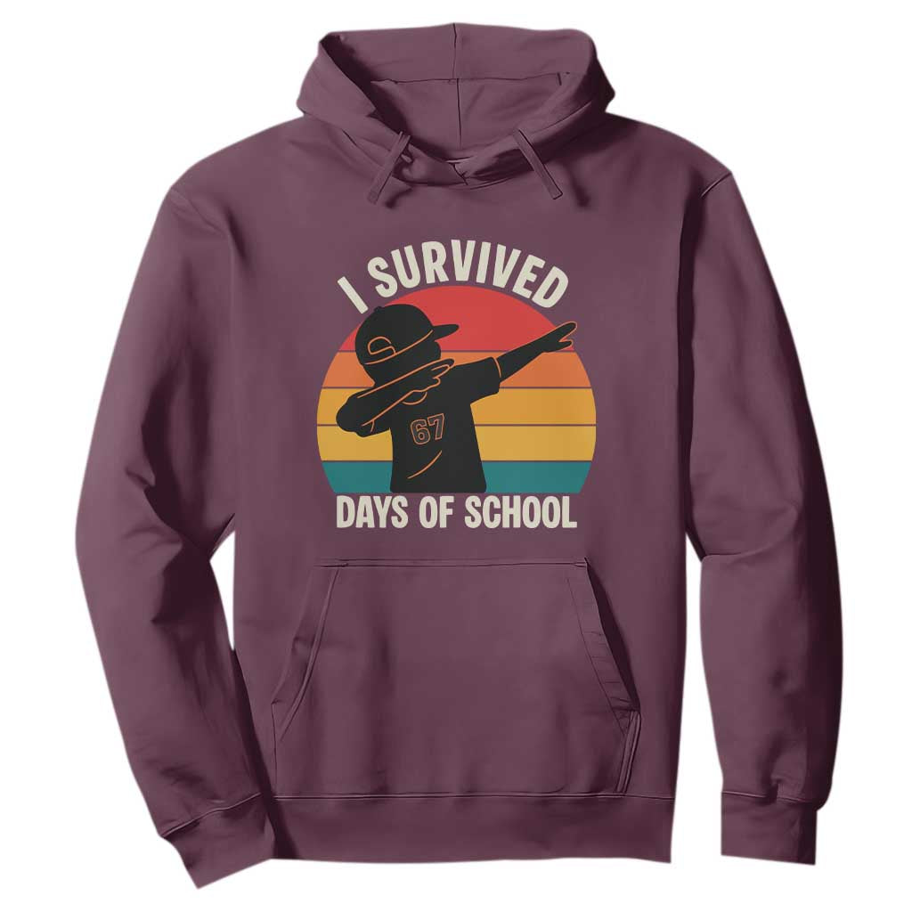 I Survived 67 Days Of School Hoodie Funny Boys Kids TS14 Maroon Print Your Wear