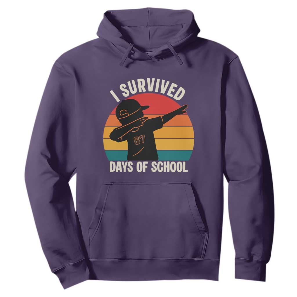 I Survived 67 Days Of School Hoodie Funny Boys Kids TS14 Purple Print Your Wear