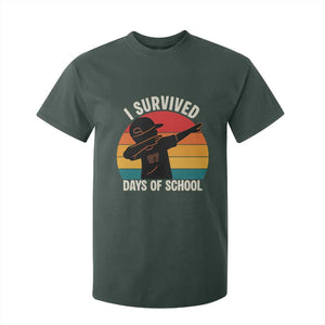 I Survived 67 Days Of School T Shirt For Kid Funny Boys Kids TS14 Dark Forest Green Print Your Wear