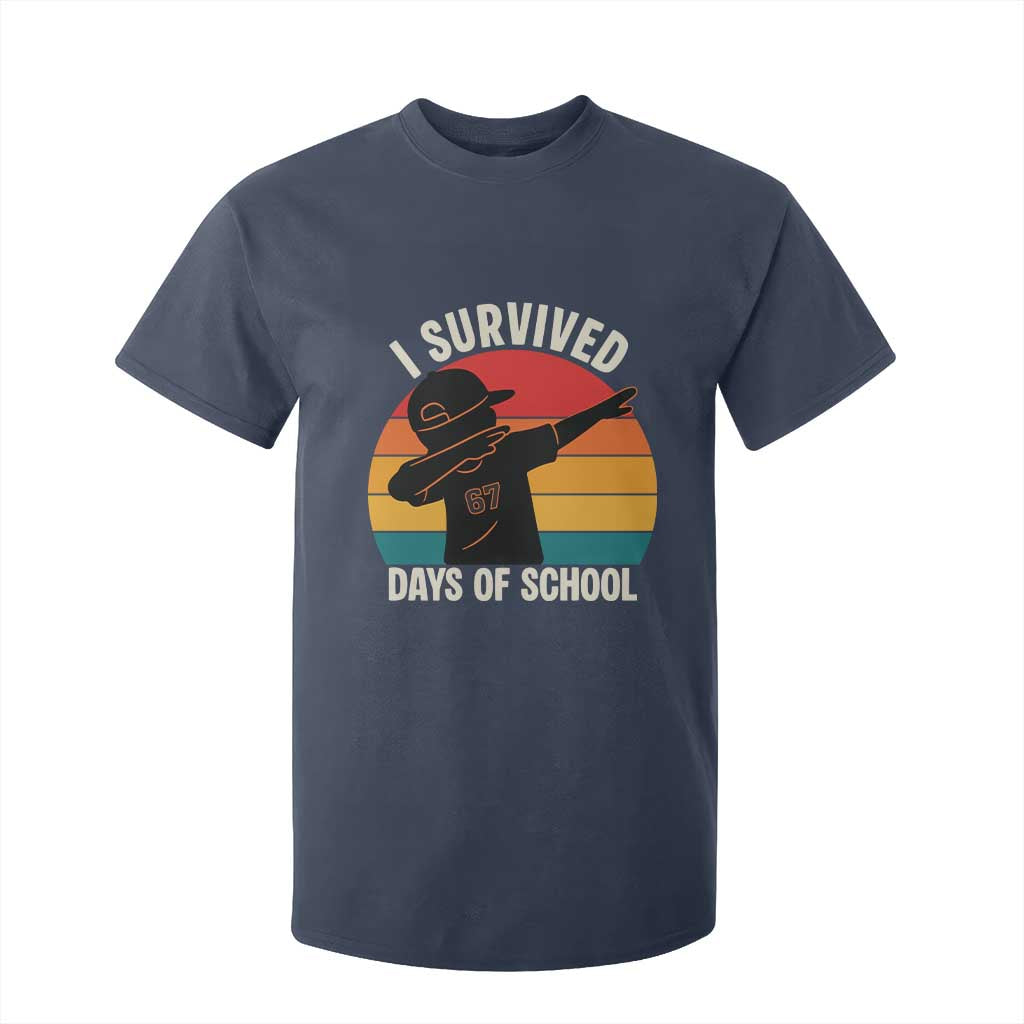 I Survived 67 Days Of School T Shirt For Kid Funny Boys Kids TS14 Navy Print Your Wear