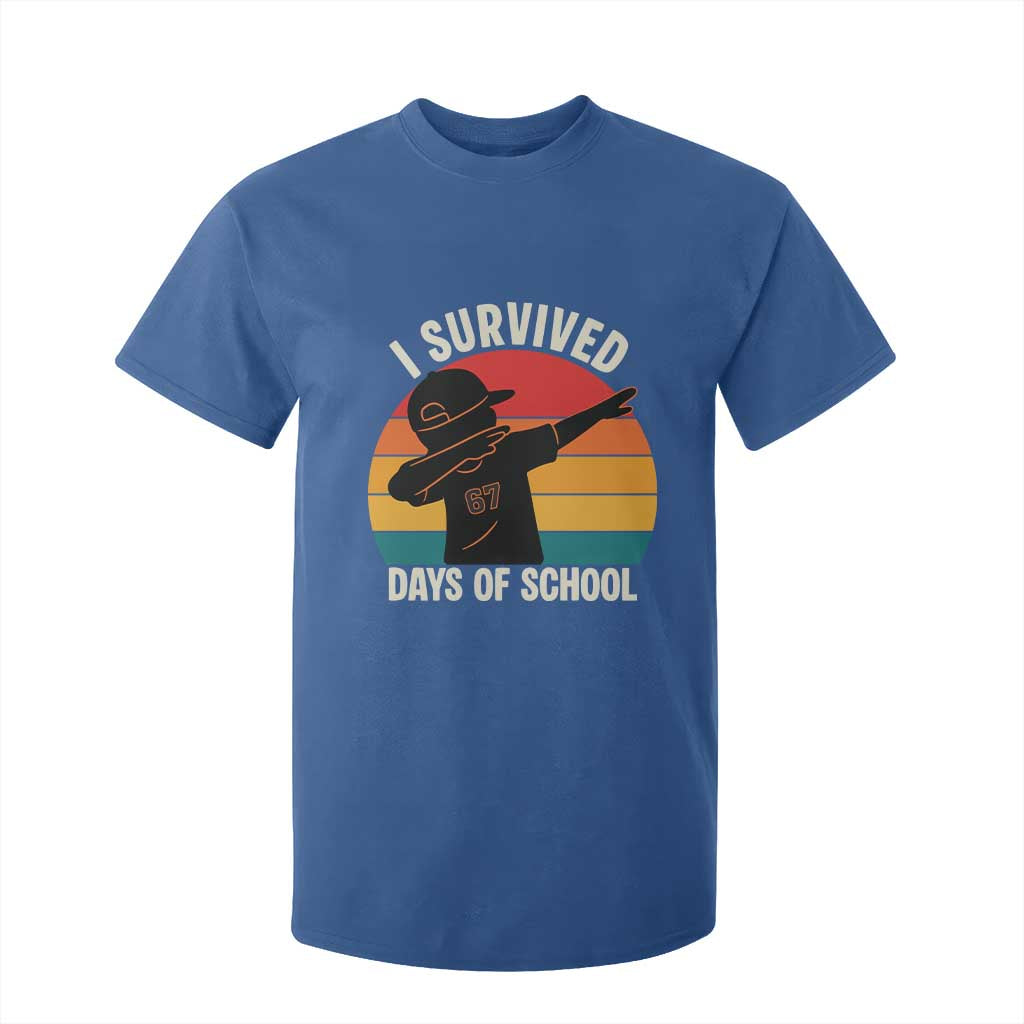 I Survived 67 Days Of School T Shirt For Kid Funny Boys Kids TS14 Royal Blue Print Your Wear