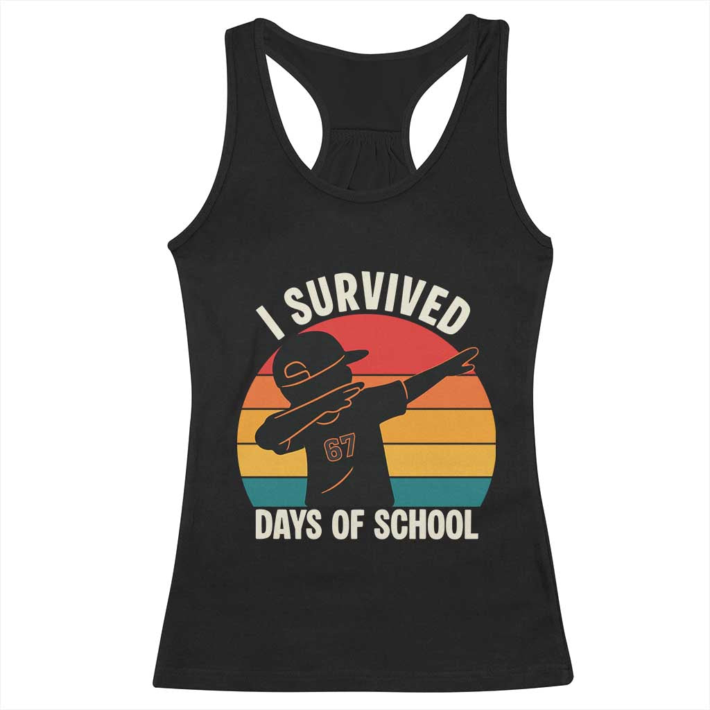 I Survived 67 Days Of School Racerback Tank Top Funny Boys Kids TS14 Black Print Your Wear