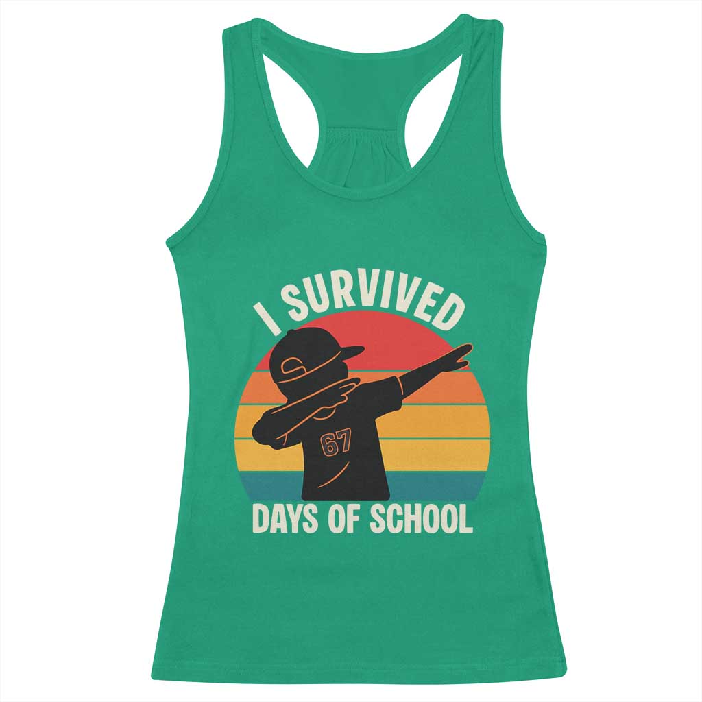 I Survived 67 Days Of School Racerback Tank Top Funny Boys Kids TS14 Irish Green Print Your Wear
