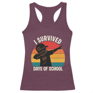 I Survived 67 Days Of School Racerback Tank Top Funny Boys Kids TS14 Maroon Print Your Wear