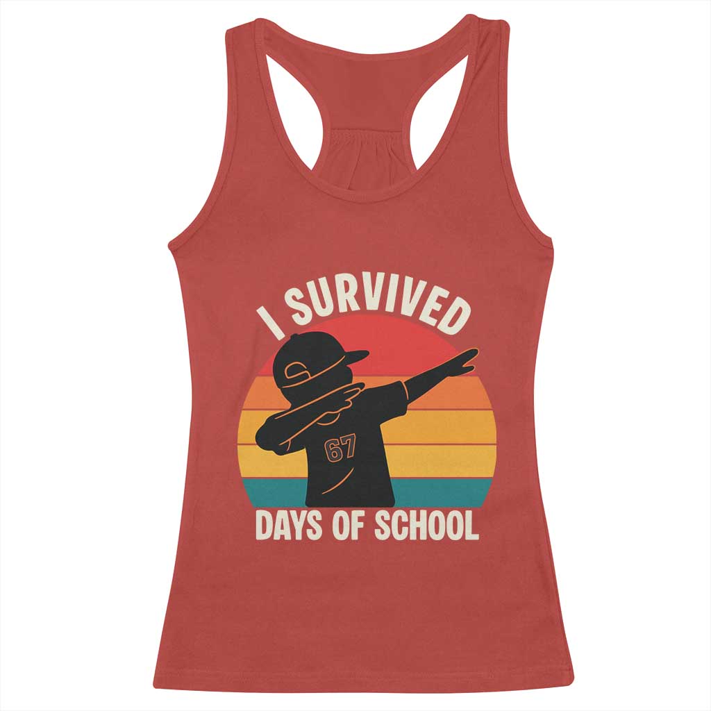 I Survived 67 Days Of School Racerback Tank Top Funny Boys Kids TS14 Red Print Your Wear