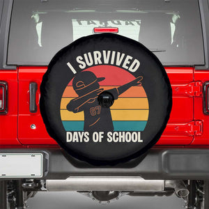 I Survived 67 Days Of School Spare Tire Cover Funny Boys Kids TS14 Black Print Your Wear