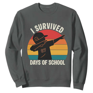 I Survived 67 Days Of School Sweatshirt Funny Boys Kids TS14 Dark Heather Print Your Wear