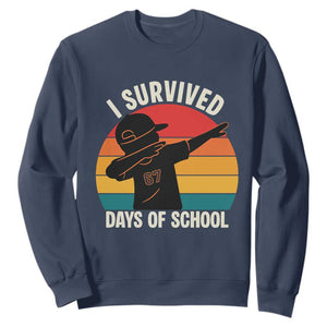 I Survived 67 Days Of School Sweatshirt Funny Boys Kids TS14 Navy Print Your Wear