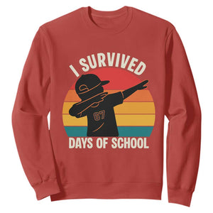 I Survived 67 Days Of School Sweatshirt Funny Boys Kids TS14 Red Print Your Wear