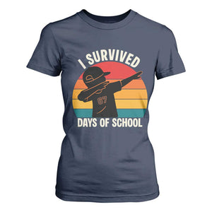 I Survived 67 Days Of School T Shirt For Women Funny Boys Kids TS14 Navy Print Your Wear