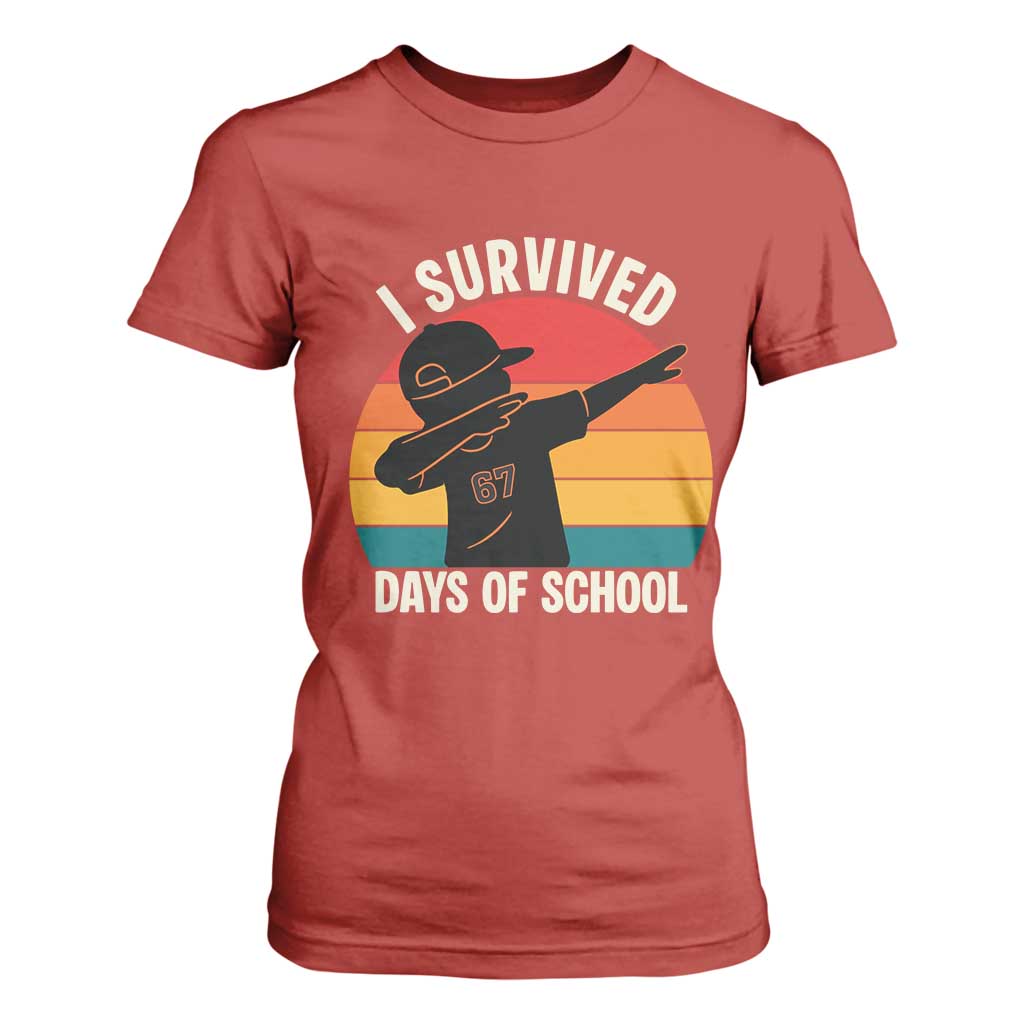 I Survived 67 Days Of School T Shirt For Women Funny Boys Kids TS14 Red Print Your Wear