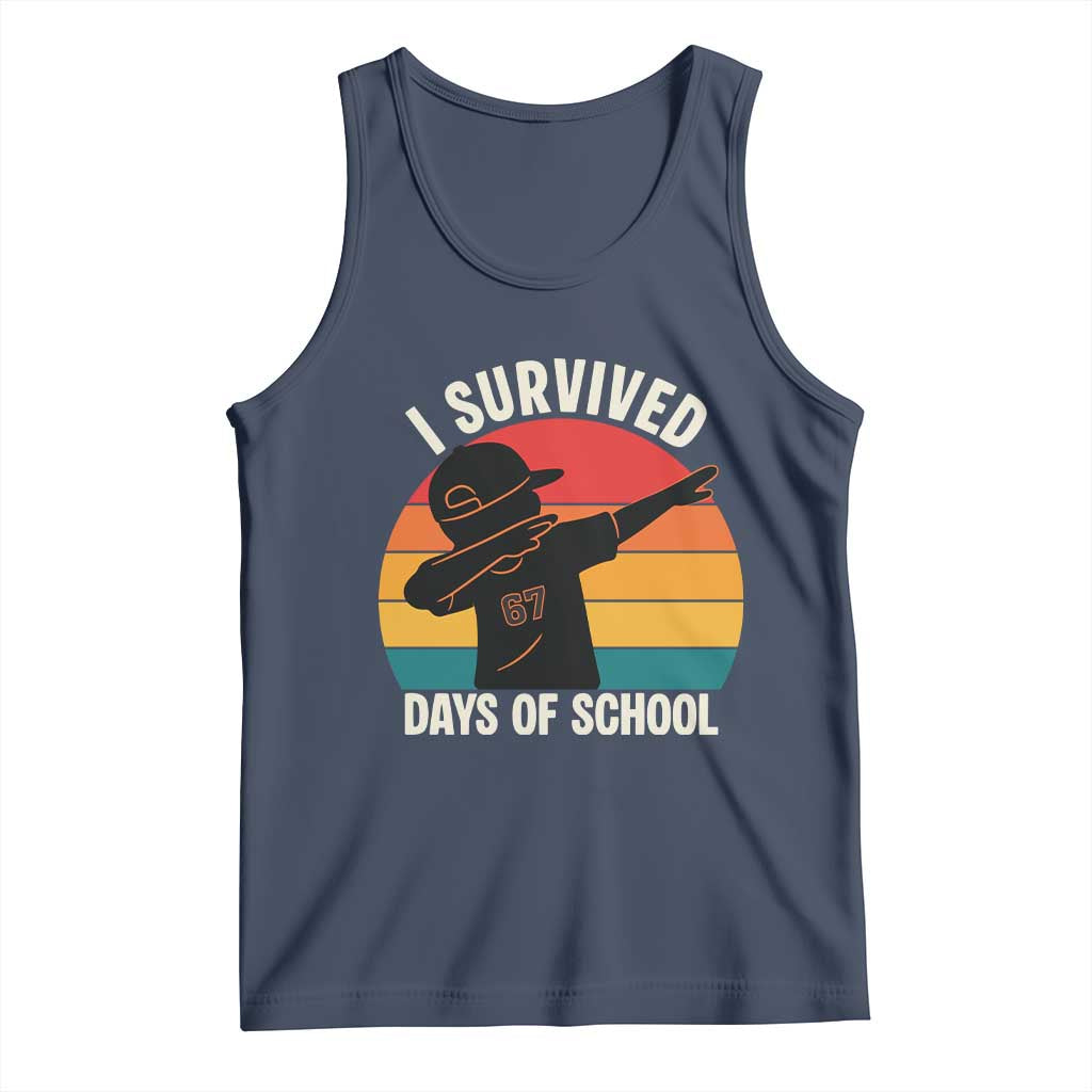 I Survived 67 Days Of School Tank Top Funny Boys Kids TS14 Navy Print Your Wear