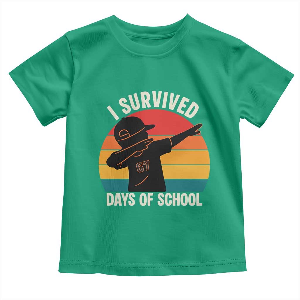 I Survived 67 Days Of School Toddler T Shirt Funny Boys Kids TS14 Irish Green Print Your Wear