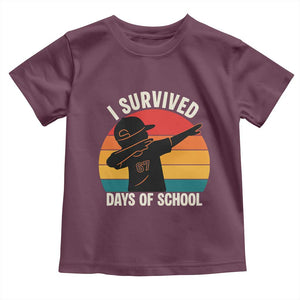 I Survived 67 Days Of School Toddler T Shirt Funny Boys Kids TS14 Maroon Print Your Wear