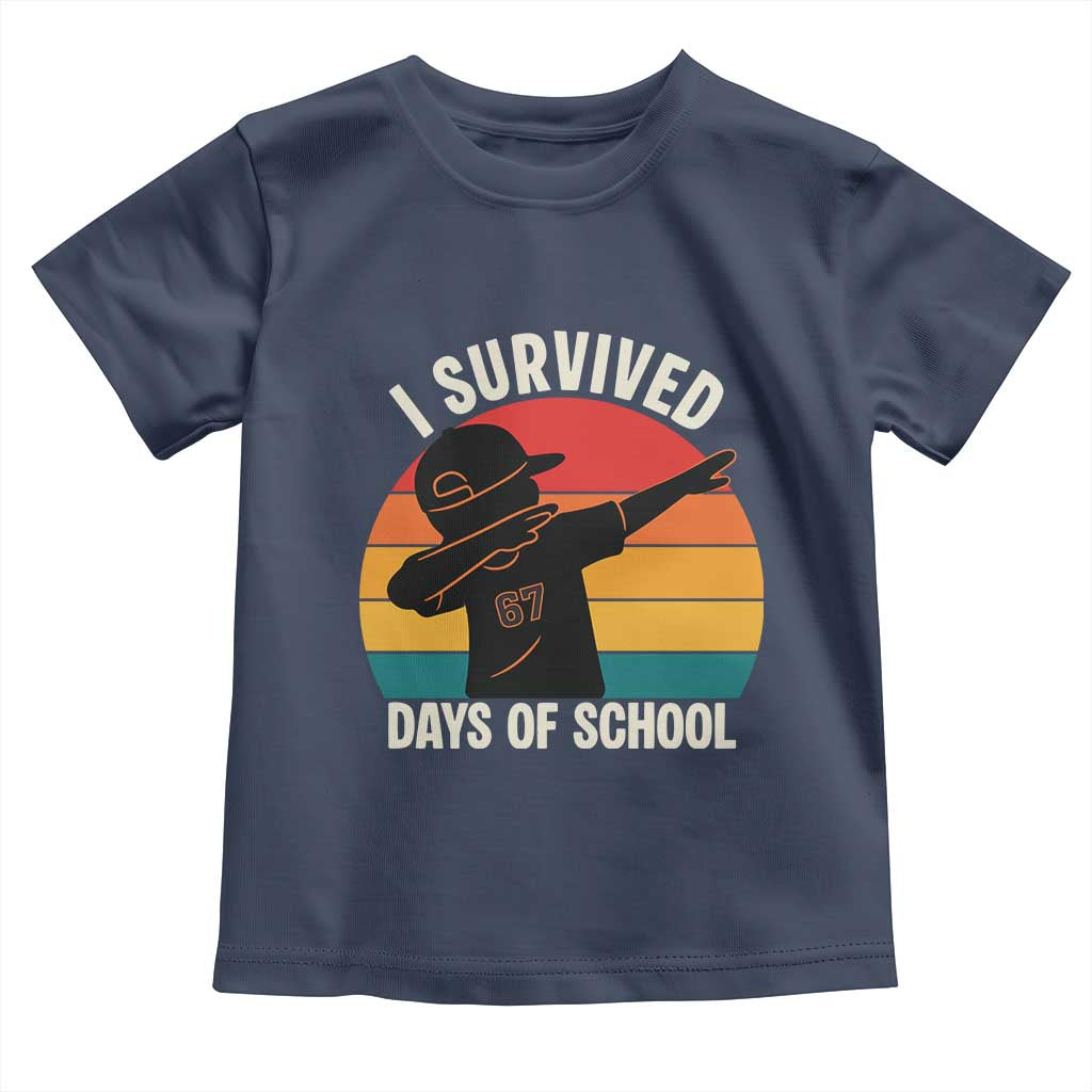 I Survived 67 Days Of School Toddler T Shirt Funny Boys Kids TS14 Navy Print Your Wear