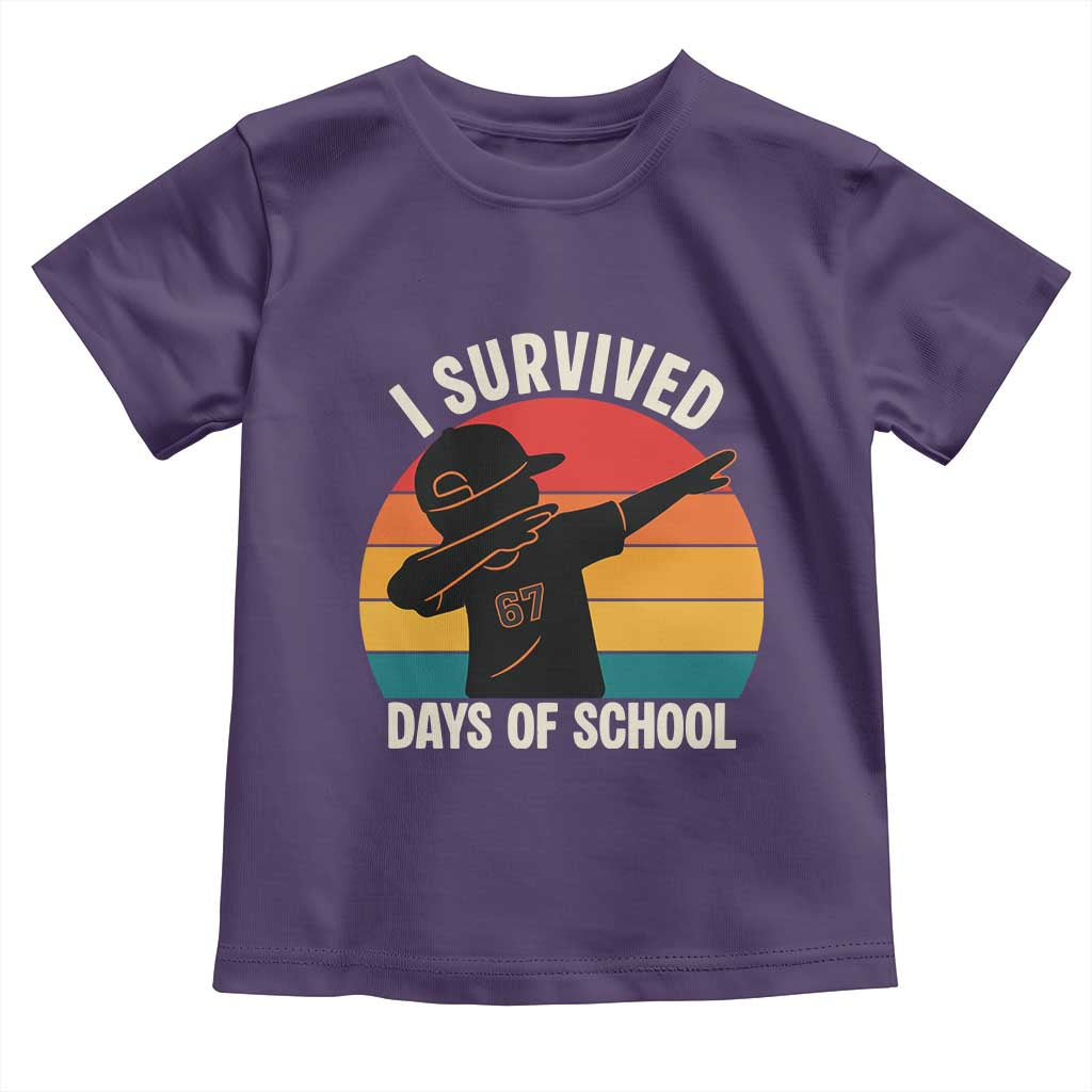 I Survived 67 Days Of School Toddler T Shirt Funny Boys Kids TS14 Purple Print Your Wear